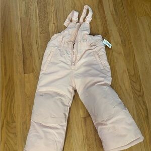 Pink snow pants snow bibs 4t new